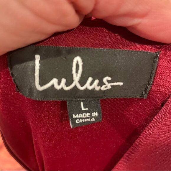 Lulu’s Maroon VNeck Sleeveless Dress Large - Picture 3 of 8